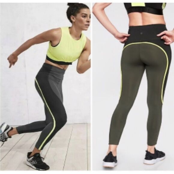 Athleta Spar Color Block 7/8 leggings Small - Picture 1 of 3